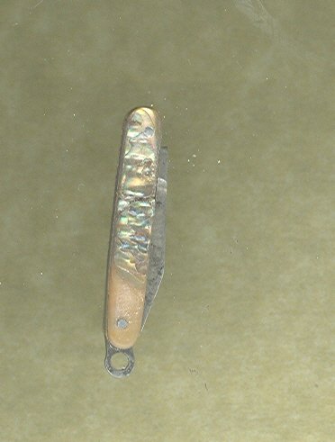 Vintage Miniature Abalone Jack Knife **BOOK PIECE**