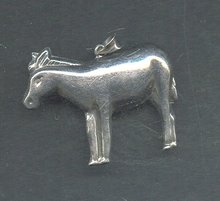 Vintage Silver Donkey Pendant