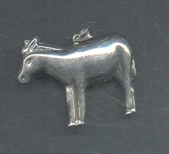 Vintage Silver Donkey Pendant