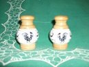 Vintage Ceramic & Wood Salt & Pepper Shakers (JAPAN)