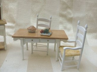 Doll House Furniture Dining Room Set w/Bakers Rack & Accessories