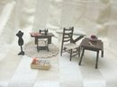 Doll Furniture Sewing Room Set w/Treadle Sewing Machine 6 Pieces