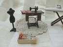 Doll Furniture Sewing Room Set w/Treadle Sewing Machine 6 Pieces