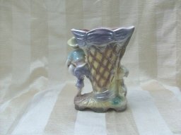 Vintage Irredescent Figural Vase