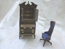 Chippendale Secretary w/Swivel Chair Doll Furniture