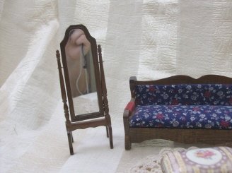 Doll Furniture Couch, Rocking Chair, Stand Mirror +