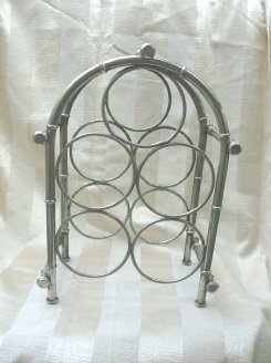 Art Deco Silver 5 Bottle Wine Rack