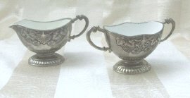 Vintage Children's Silver Cream & Sugar Set