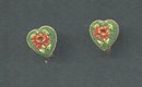 Antique Micro Mosaic Heart Earrings