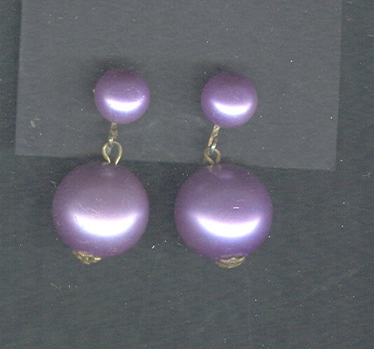 Vintage Purple Drop Earrings
