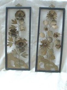 Vintage Metal Wall Art **Pair**