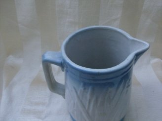 Vintage Blue & White Stoneware Pitcher