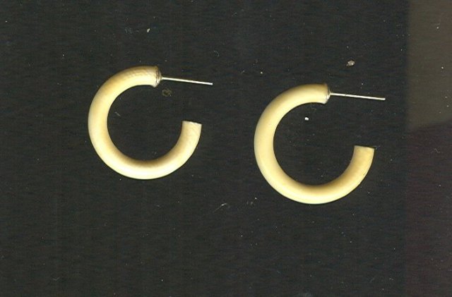 Vintage Genuine Ivory Hoop Earrings