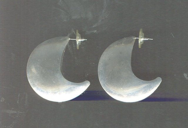 Silver Disc Shape Post Earrings