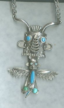 Vintage Totem Pole Figural Necklace