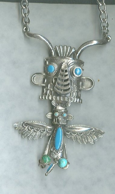 Vintage Totem Pole Figural Necklace