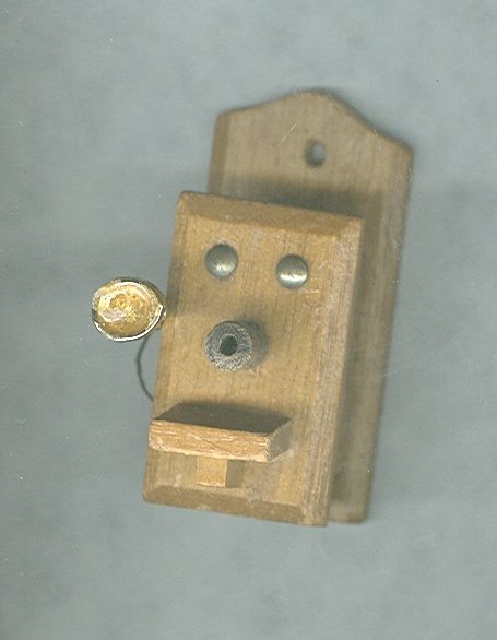 Antique Wooden Telephone Miniature