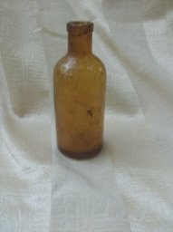 Vintage Amber Glass Medicine Bottle