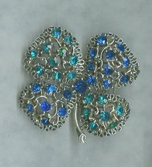 Vintage Stylized 4 Leaf Clover Pin