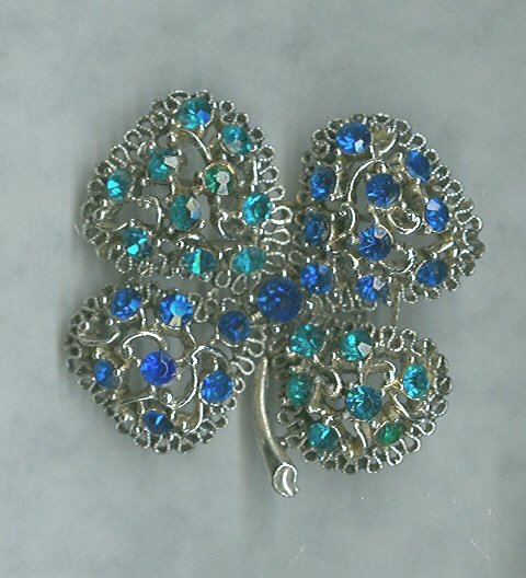 Vintage Stylized 4 Leaf Clover Pin
