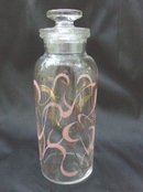 Retro Clear & Pink Glass Jar