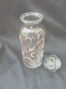 Retro Clear & Pink Glass Jar
