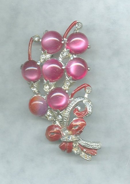 Vintage Pot Metal & Pink Brooch &/or Pin