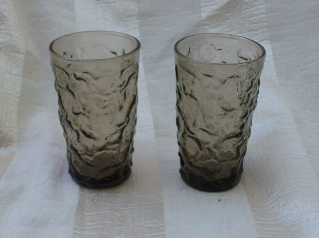 Vintage Smoky Glass Juice Glasses (Set 5)