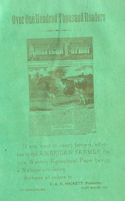 1884 American Farmer Newspaper Ad