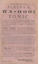 1884 Fleury's WA-HOO! Tonic Advertising Ad