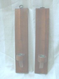 Vintage Wooden Candle Holders