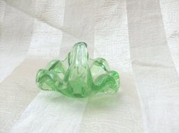 Vintage Green Glass Basket