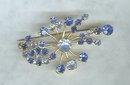 Vintage Austrian Blue Rhinestone Pin