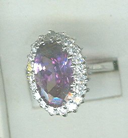 Large Oval Amethyst Costume Ring
