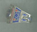 Vintage Silver & Enamel Scarab Bangle Bracelet