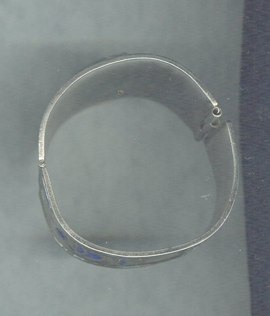 Vintage Silver & Enamel Scarab Bangle Bracelet