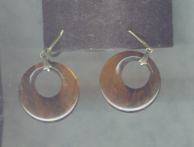 Vintage Imitation Tortoise Shell Hoop Earrings