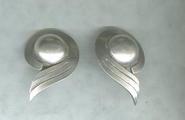 Vintage Sterling Stylized Wing Earrings