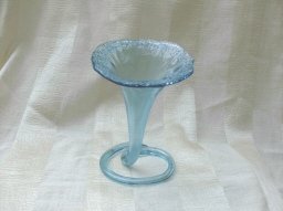 Vintage Blue Glass Jack in the Pulpit Vase