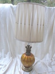 Vintage Glass & Cherub Table Lamp