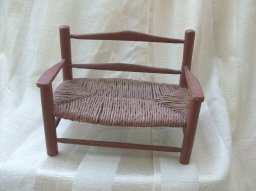 Vintage Sampler Size Bench w/Rush Seat