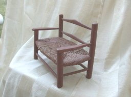 Vintage Sampler Size Bench w/Rush Seat