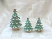 Vintage Holt Howard Christmas Tree 3 Piece Set Salt & Pepper Set & ToothpIck Holder **RARE**