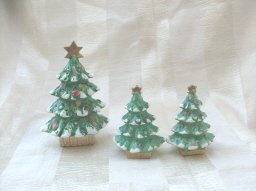 Vintage Holt Howard Christmas Tree 3 Piece Set Salt & Pepper Set & ToothpIck Holder **RARE**