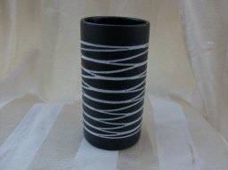 50's Modern Black Pottery Vase
