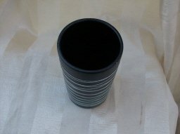 50's Modern Black Pottery Vase