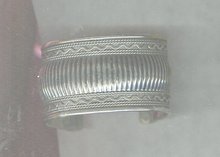 Vintage Wide Silvertone Cuff Bracelet