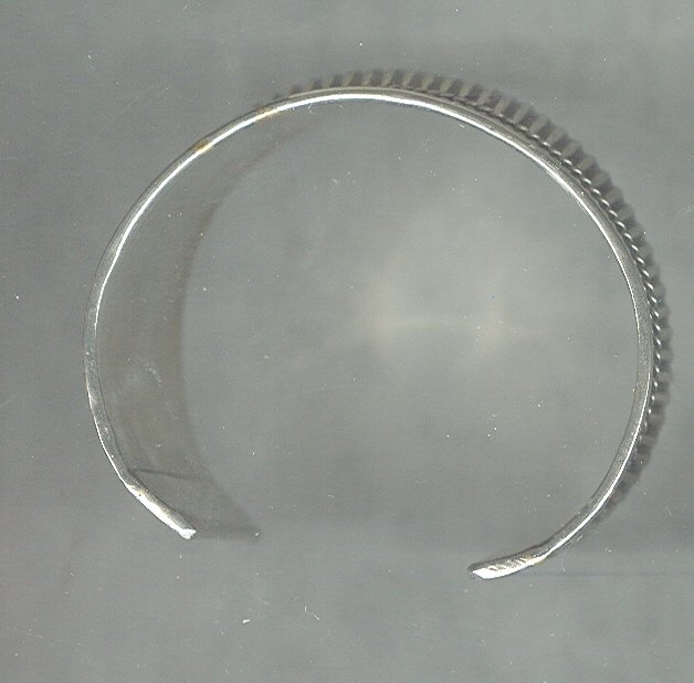 Vintage Wide Silvertone Cuff Bracelet