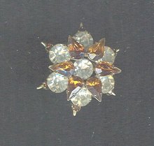 Vintage Amber Snowflake Pin
