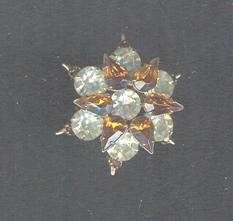Vintage Amber Snowflake Pin